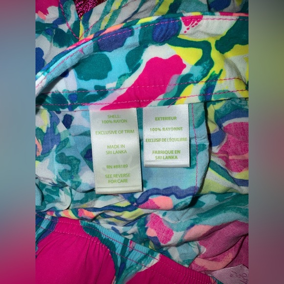 Lilly Pulitzer Like New Cocoa Shorts Fringe Trim Pockets Hot Pink Hottie floral - Picture 10 of 12